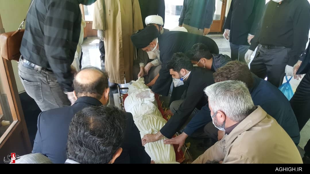 تغسیل و اقامه نماز بر پیکر حاج یونس حبیبی در بهشت زهرا  (س)