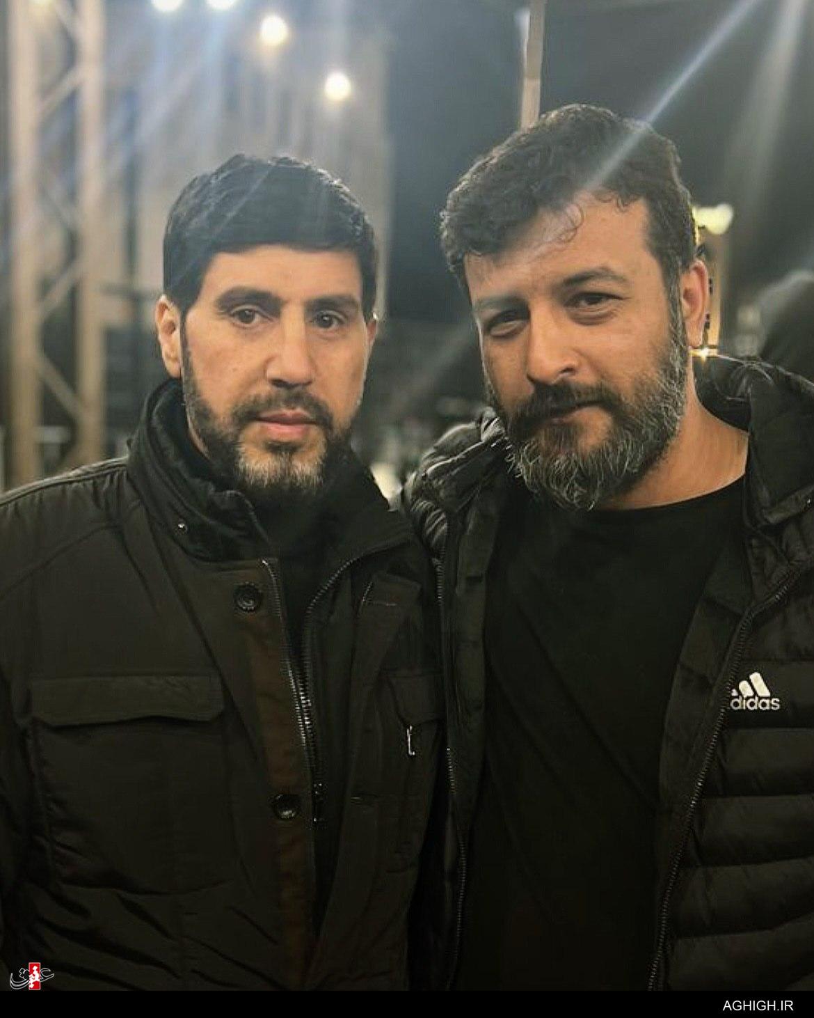 عکس یادگاری دو مداح معروف با سر تیم حفاظت شهید نصرالله